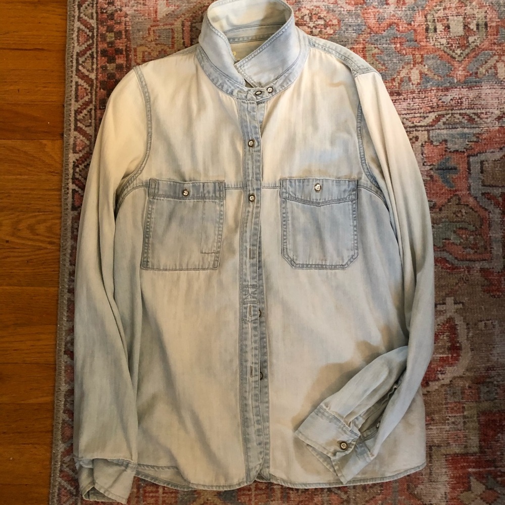 Blue Denim Madewell Button Down Two Tone size L